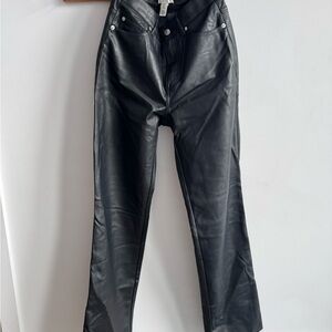 H&M Black Faux Leather Pants